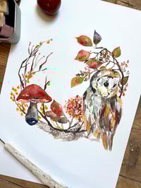 Image 2 of "Owl Wreath" Original