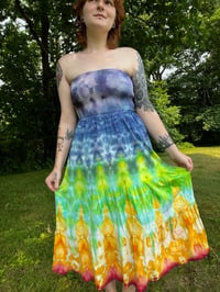 Image 1 of Large Rainbow Smocked Tube Dress