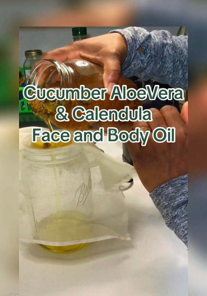 Image of Cucumber with Aloe Vera & Calendula Soap and Face & Body Oil Set w/ soap saver included