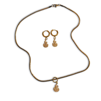 18k Flame Necklace x Earrings Set