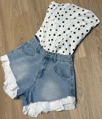 Image 1 of Polka dot boned corsets - 2 colours 