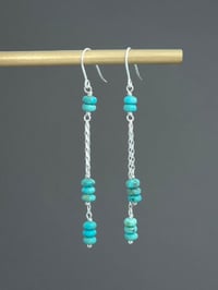 Image 1 of Boucles d'oreilles pendantes turquoise 