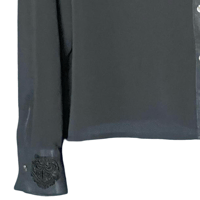 Image 3 of Vintage Y2K- 90s Sheer Button Up with Crochet Accent - L 