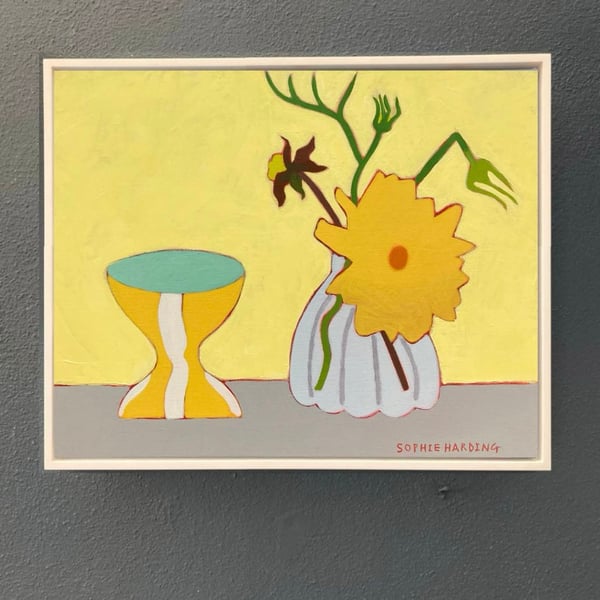 Image of Footed Bowl and Dahlia