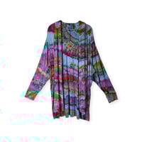 Image 1 of 3X PLUS Jersey Knit Open Cardigan in Tropical Agate Ice Dye