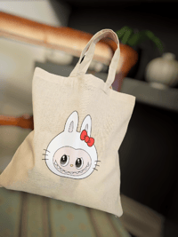 Image 3 of Hand Illustrated Labubu Tote Bags - by Jodi