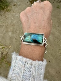 Image 1 of Rectangle Labradorite Sterling Silver Fine Silver Bracelet