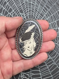 Image 1 of Vintage Brooches-  1940s engravings page & preserved spider webs - 5