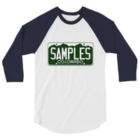 Image 3 of License Plate / Unisex 3/4 sleeve raglan shirt -5 COLORS AVAILABLE