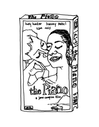 Image 3 of The Piano VHS drawing