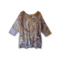 Image 1 of M Cotton Forager Top in Earthy Spiral Ice Dye