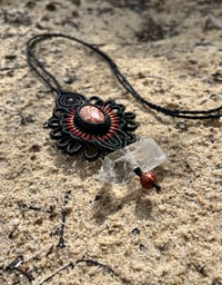 Image 2 of Macrame necklace with brecciated jasper stone