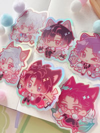 Image 2 of Love And Deepspace Holo Kitty Butler Stickers