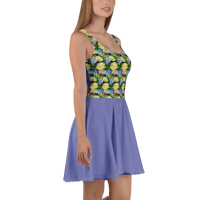 Image 2 of Skater Dress (quarter floral with Chetwode Blue)