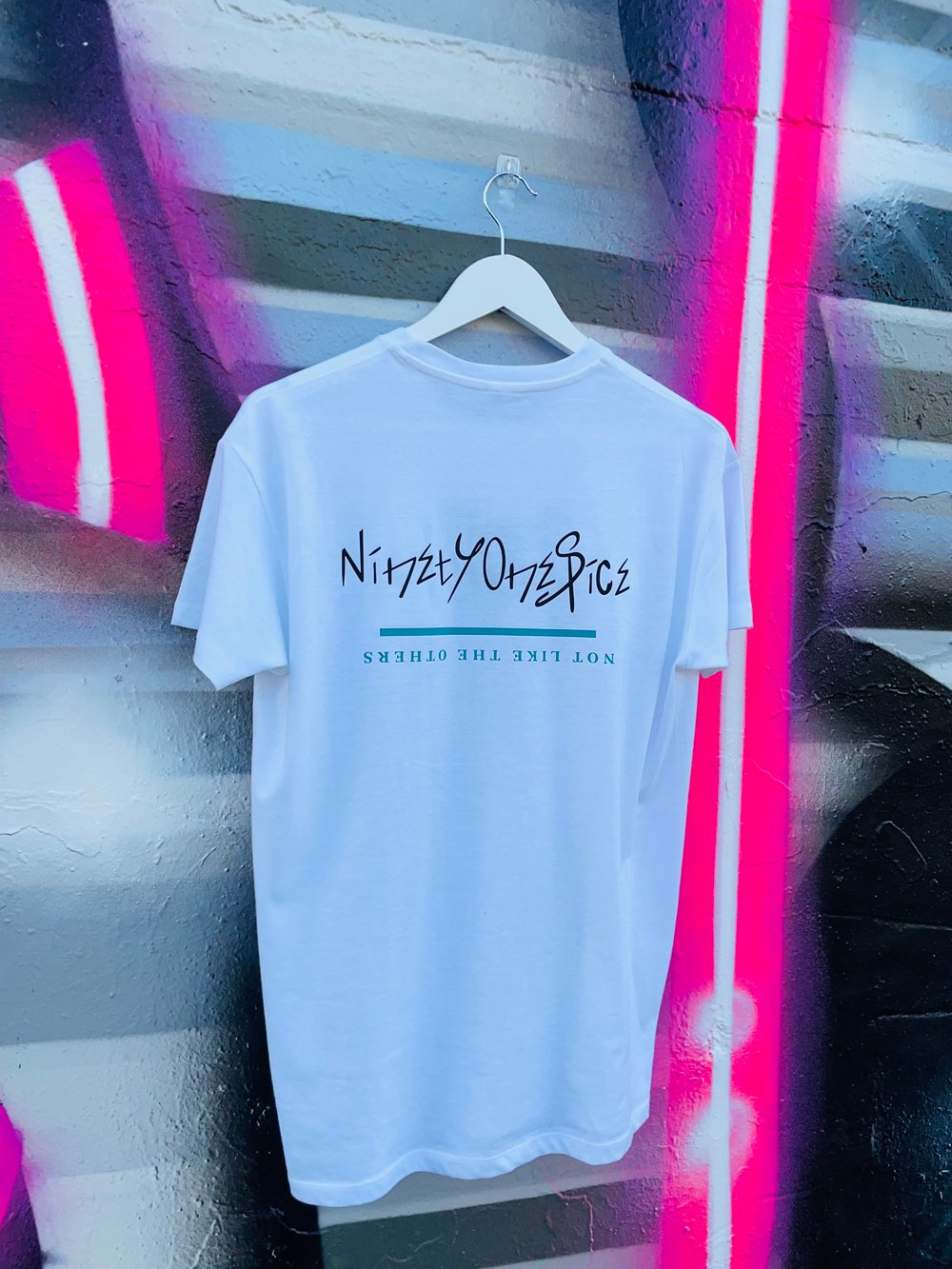 Image of White/Teal Butterfly Tee