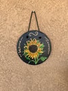   “Welcome Summer” Sunflower -  Painted Slate Circle (202301SL) 