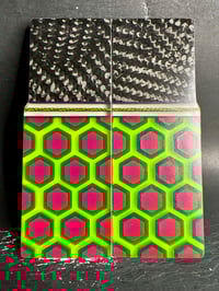 Image 2 of Carbon Fiber & 3D Resin GLOW Segmented Knife Scales