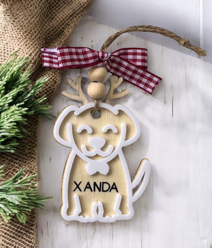Image of Personalized Dog Name Ornament 