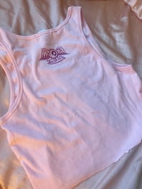 Image 2 of Von Dutch Light Pink Tank Top Purple Logo