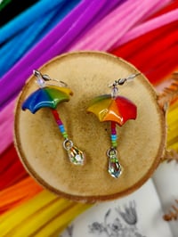 Image 4 of Kolczyki Tęczowe parasolki 
