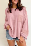 Dusty Pink Bubble Sleeve Top 