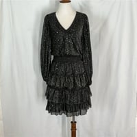 Image 4 of VINCE CAMUTO black tiered sparkle dress