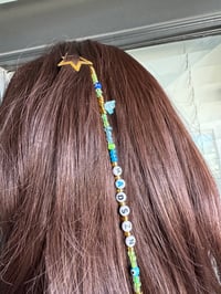 Image 4 of Mad SZN in BLUE Beaded Hair Clip