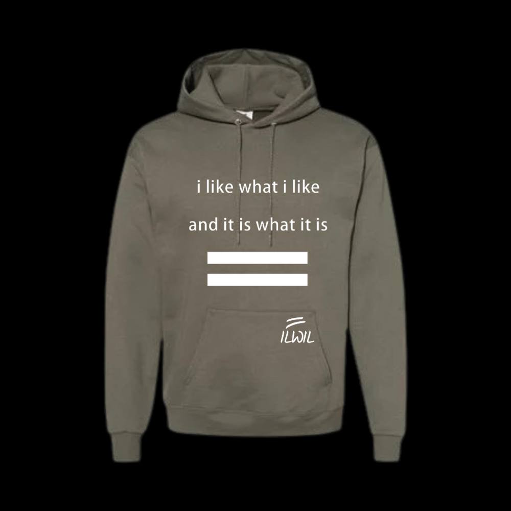 Image of I LIKE WHAT I LIKE HOODIE MIL GRN/WHT