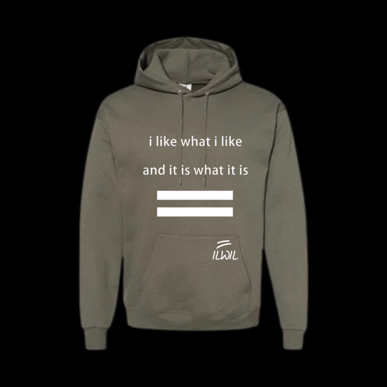 Image of I LIKE WHAT I LIKE HOODIE MIL GRN/WHT