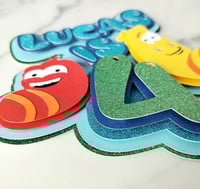 Image 3 of Personalized Kids Cartoon Large Cake Topper. Larva Themed Birthday Party Decor. Larva Cake Topper