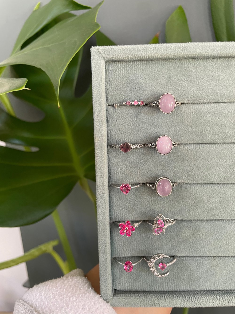 pretty pink crystal rings!