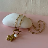 Image 2 of Puffy Daisy and Pearl on A Paperclip Chain