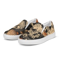 Image 4 of Goblincore Skull and Mushroom Grunge/Punk Men’s Slip-On Canvas Shoes