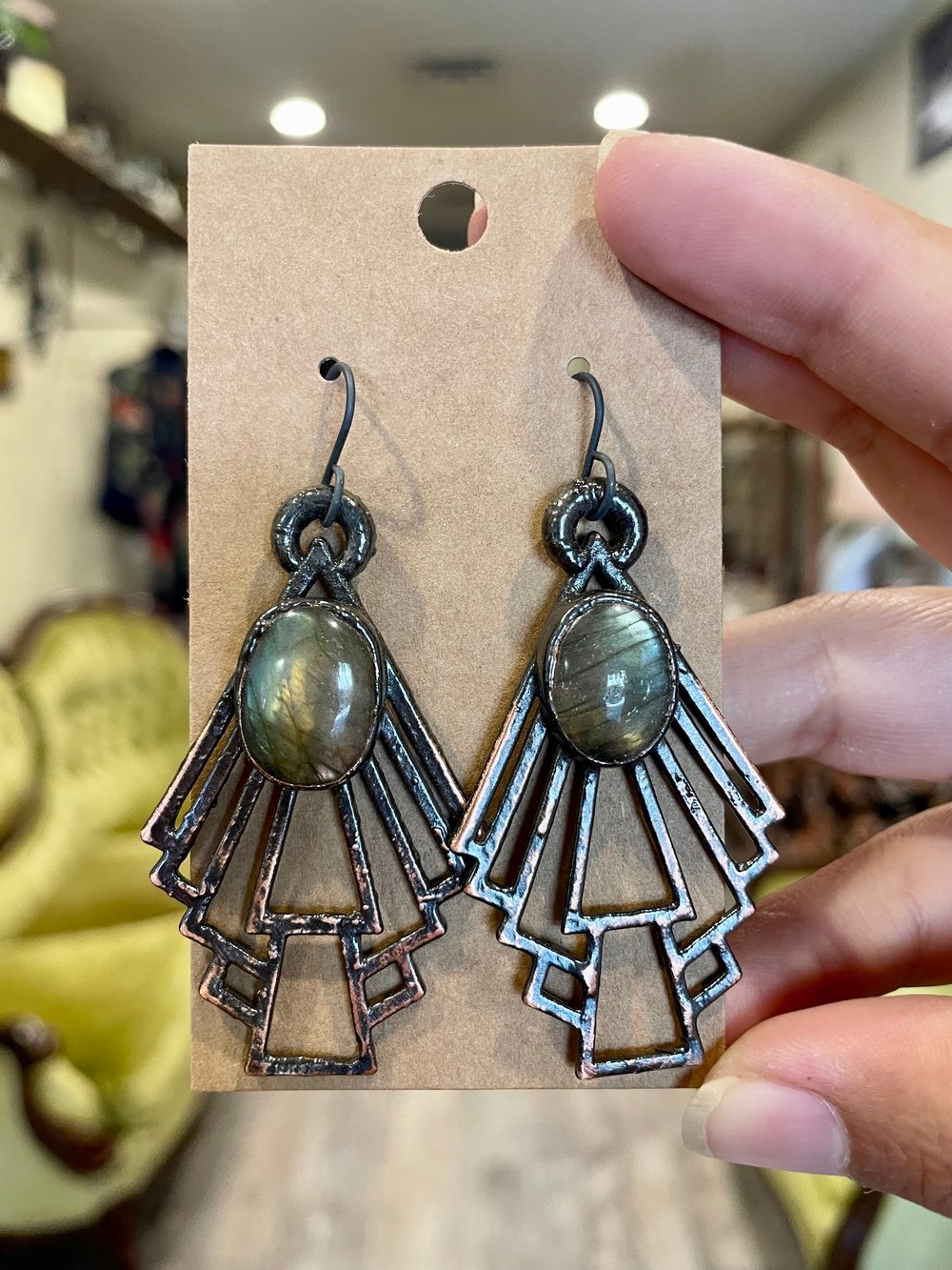 Art Deco Labradorite Earrings