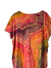 Image 5 of ♻️ UPCYCLED 2X PLUS V-Neck Tee in Tropical Geode Ice Dye