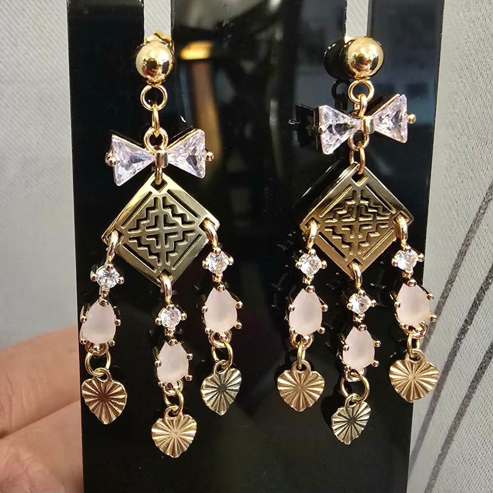 Image of Sweet Valentine Earrings - Hypoallergenic, 18K Gold Plated, Cubic Zirconia