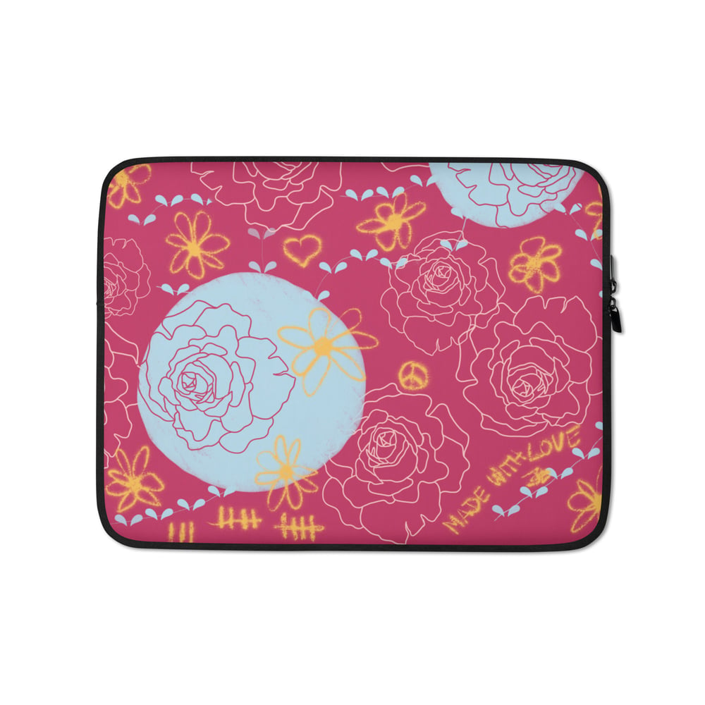 Image of Made with Love Laptop Sleeve red