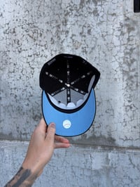 Image 2 of  SKY BLUE BRIM PARTLY CLOUDY NEW YORK YANKEES CUSTOM FITTED CAP