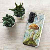 Image 17 of Gorgeous Blue Filigree and Orange Mushroom Fungus Tough case for Samsung®