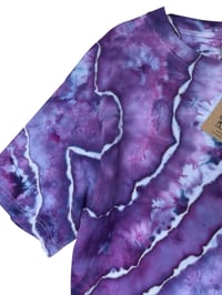 Image 6 of L Adult Combed Cotton Tee in Purple Haze Geode Ice Dye