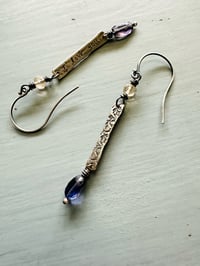 Image 9 of iolite and citrine sterling silver bar dangle earrings