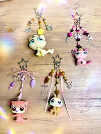 Image 3 of Handmade LPS Pink Purple Y2K Sea Otter Keychain: Beaded Charm