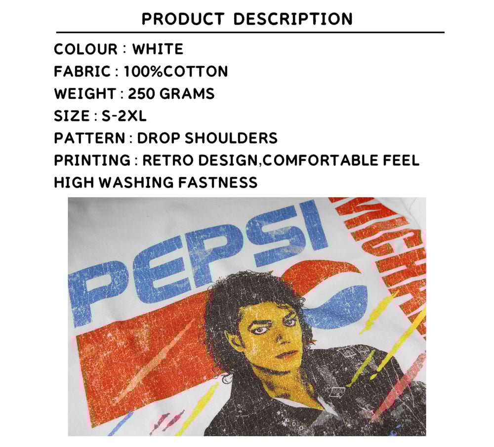 Michael Jackson Pepsi Bad Tour Washed Premium T-Shirt – Retro Oversized Unisex Tee