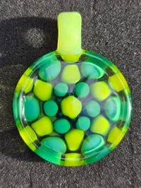 Image 3 of Green Dotstack Glass Pendant 