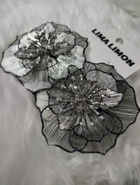 Image 1 of BLACK STONE FILIGREE EARRINGS 