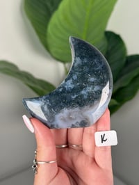 Image 11 of MOSS AGATE SELF STANDING MOONS