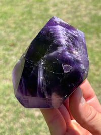 Image 22 of Blue Flash Amethyst Phantom Polished Freeform Zambia #2696 