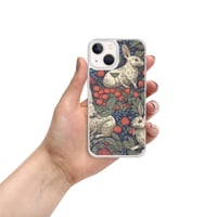 Image 16 of Boho Nature Cottagecore Inspired White Rabbits Among Berries Clear Case for iPhone®