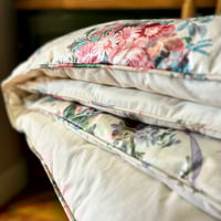 Image 2 of Vintage Glazed Cotton Chintzy Floral Mini Eiderdown £130