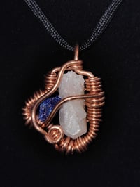 Stilbite w/Azurite pendant